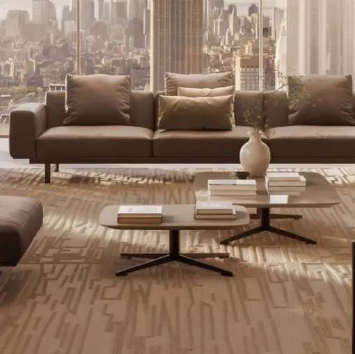  Tavolino rettangolare in marmo o legno Oydo di Lema