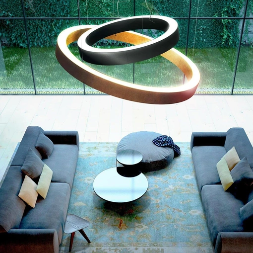 Golden Ring pendant lamp by Panzeri