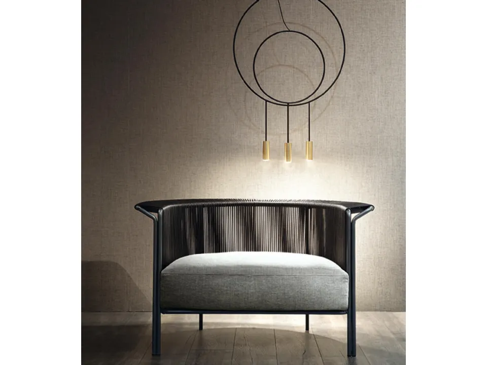Alton armchair in leather and fabric by Lema