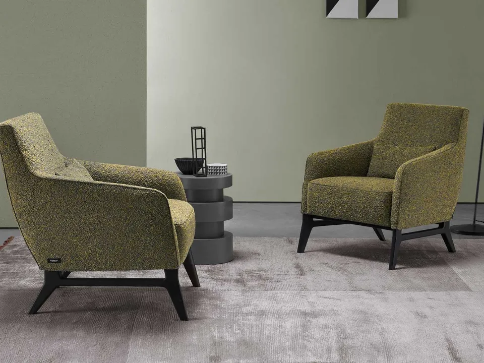 Ascot armchair with low backrest by Bodema.