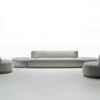 Bordone linear sofa with rotating ends by Alivar