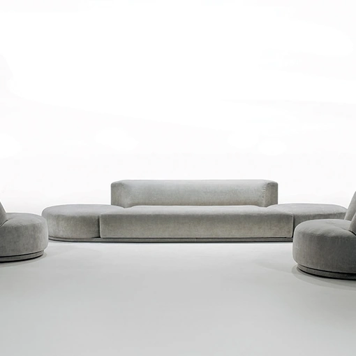 Bordone linear sofa with rotating ends by Alivar