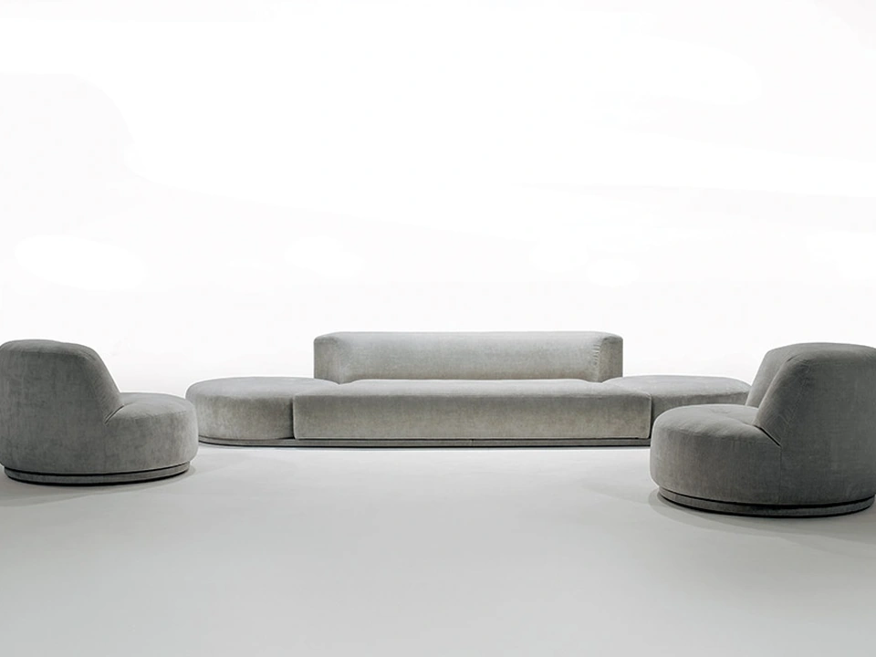 Bordone linear sofa with rotating ends by Alivar
