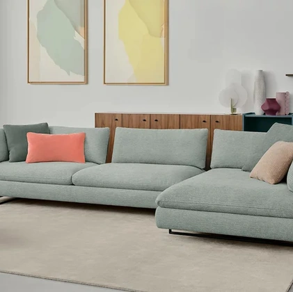 Limes sofa with peninsula by Saba