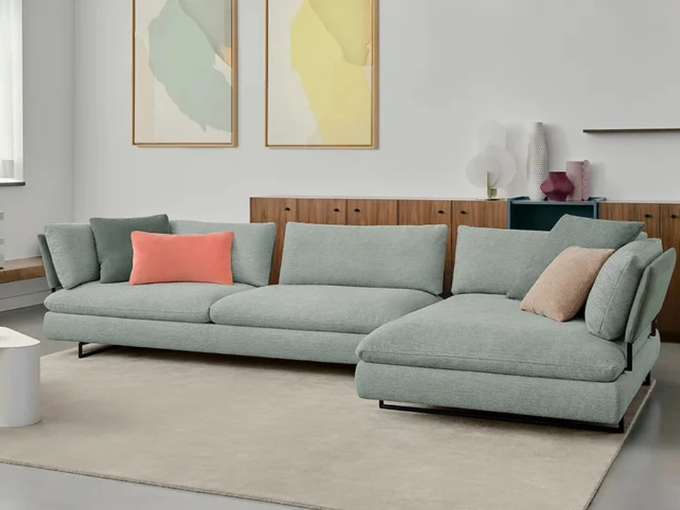 Limes sofa with peninsula by Saba