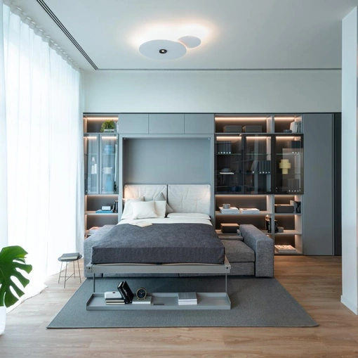 Tango 01 recessed bed by Clei