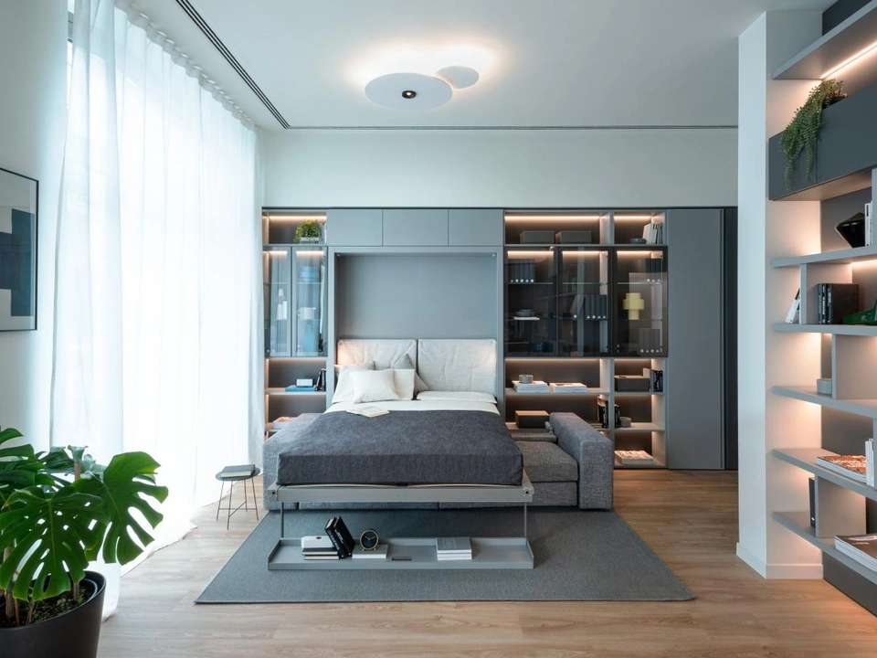 Tango 01 recessed bed by Clei