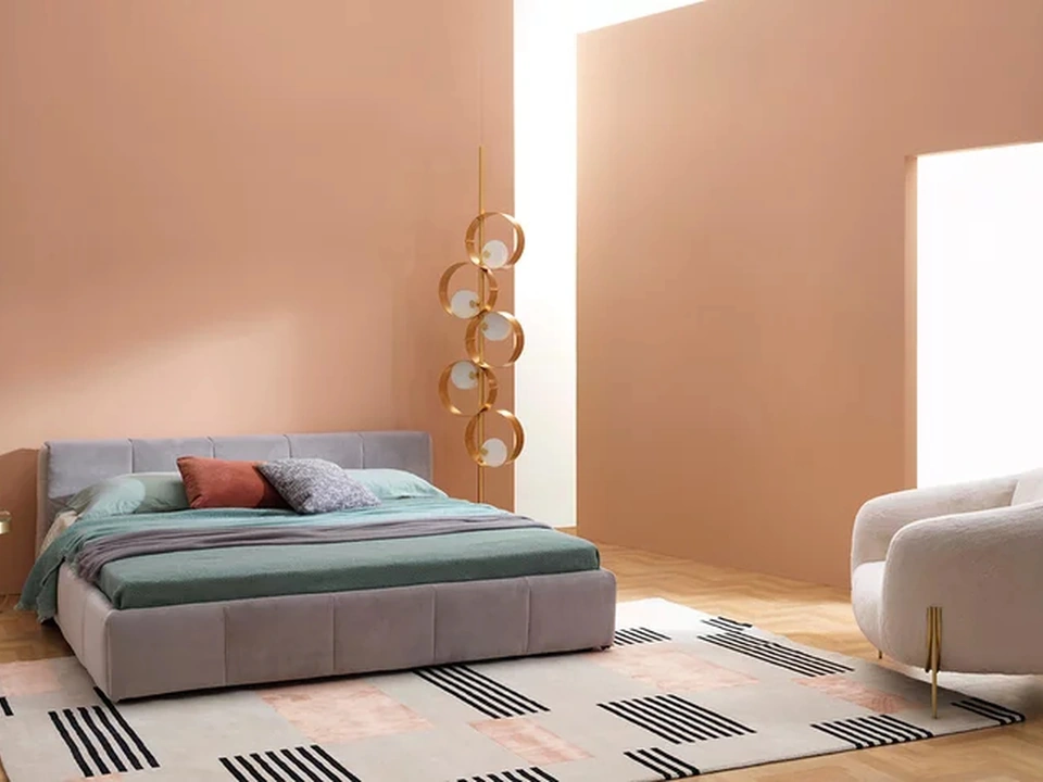Pixel Box upholstered bed by Saba