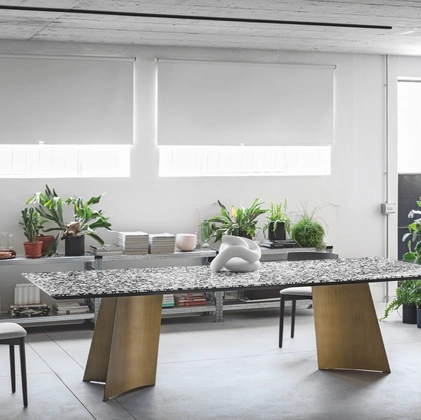 Maggese Table in Palladio Moro Marble by Miniforms