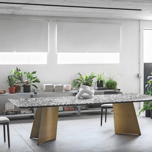 Maggese Table in Palladio Moro Marble by Miniforms