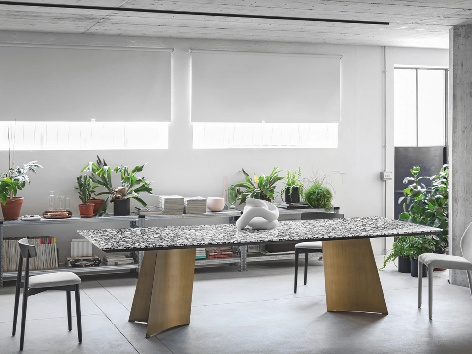 Maggese Table in Palladio Moro Marble by Miniforms