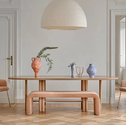 Anam Table with Saba Glass Top