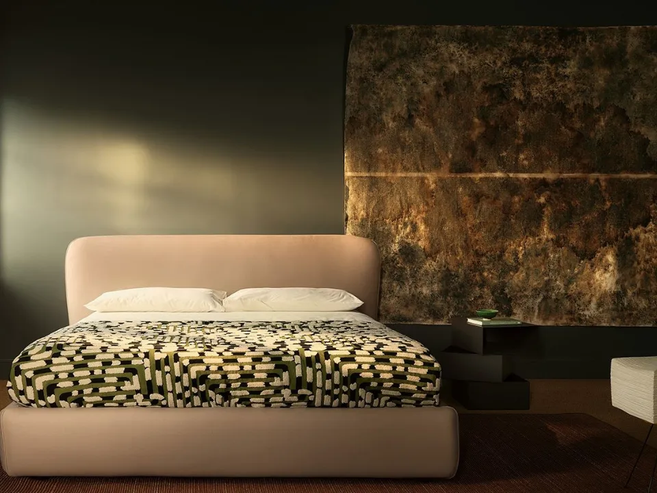 Padded bed Corolle by Bolzan Letti