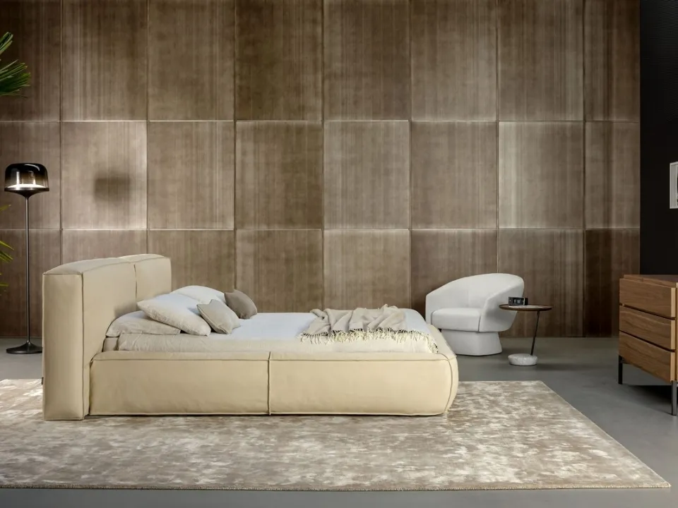 Bonaldo's leather Fluff bed.