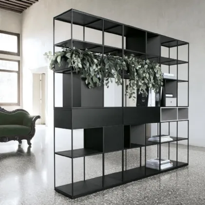 Atelier Configuration 02 bookcase in black oak and steel by Extendo.