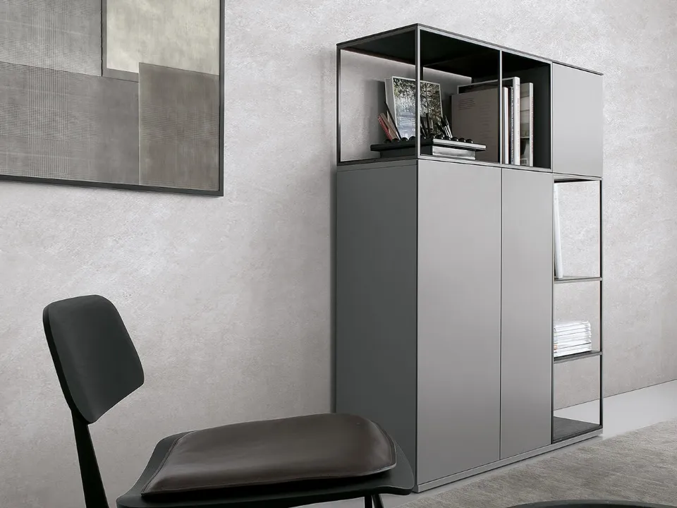 Atelier library configuration 04 in matte lacquered finish by Extendo.