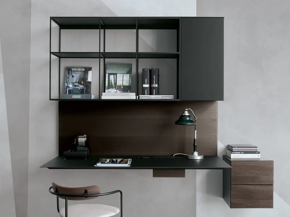 Atelier Configuration 10 bookcase in lacquered and steel by Extendo.