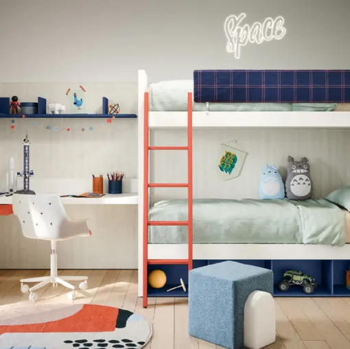 Bedroom with Camelot bunk beds by Nidi.