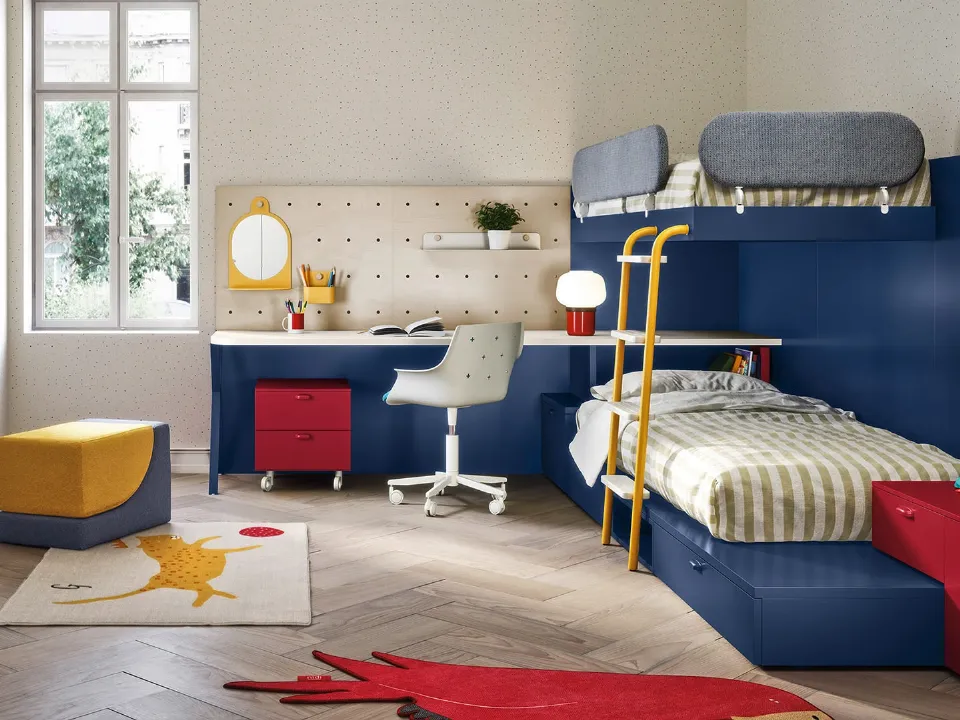 Bedroom with Dots bunk beds by Nidi.
