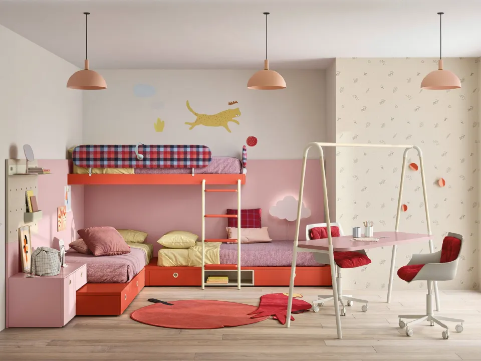 Bedroom with Dots bunk beds by Nidi