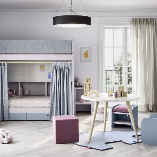 Bedroom with Ergo bunk beds by Nidi.