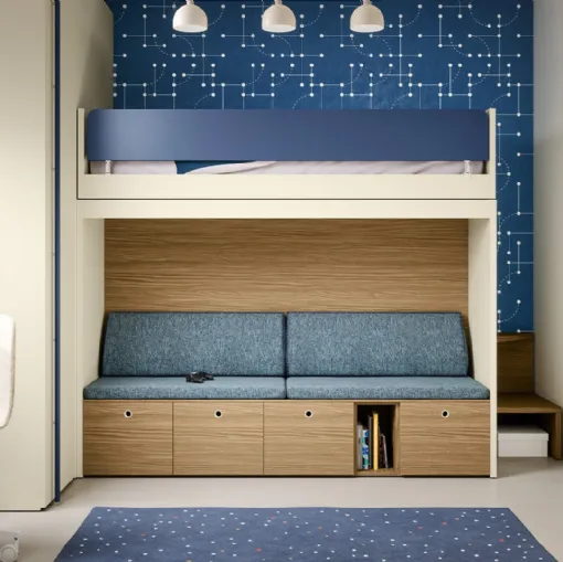 Bedroom with Skid bunk beds by Nidi.