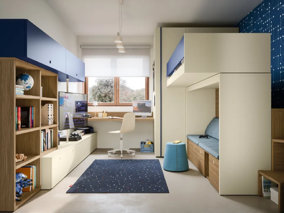 Bedroom with Skid bunk beds by Nidi