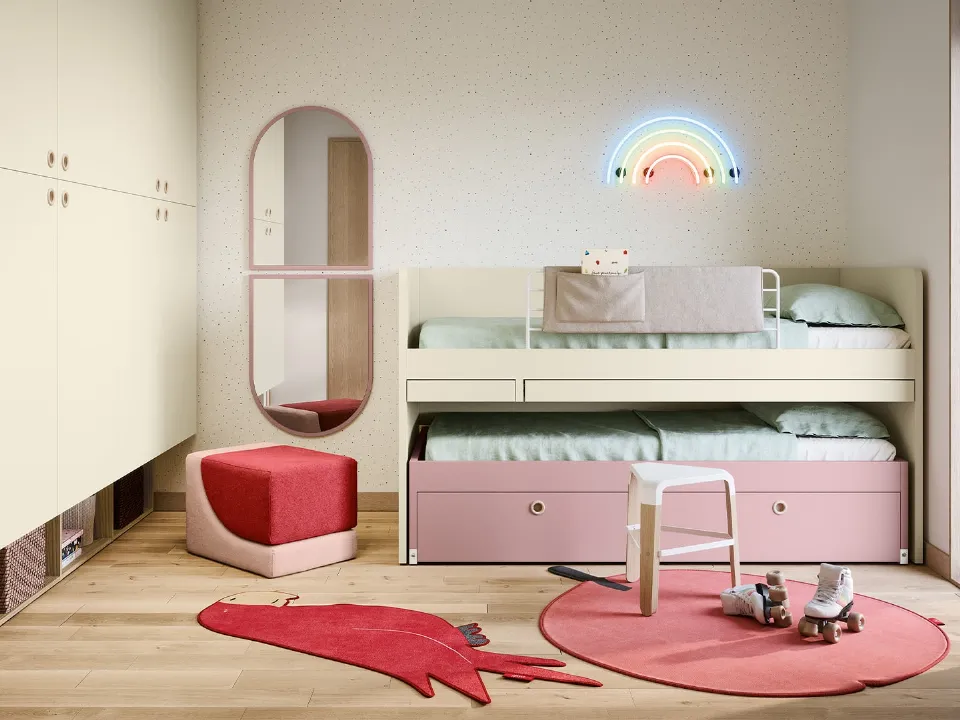 Space-saving Bedroom with Raised Beds by Nidi