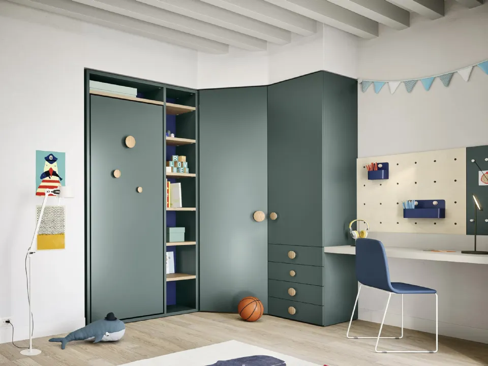 Twiddy Space-Saving Bedroom with Nidi Murphy Bed.