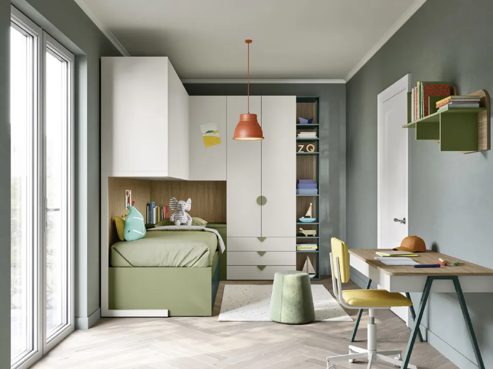 Loft bedroom with pull-out beds from Nidi.