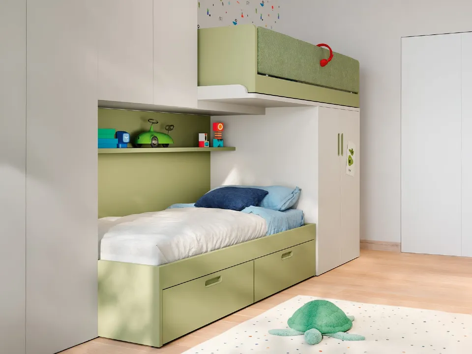 Loft sliding bunk bed Skid by Nidi.