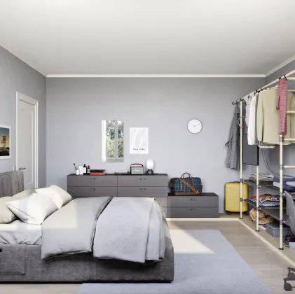 Modular bedroom with Swell double bed by Nidi.