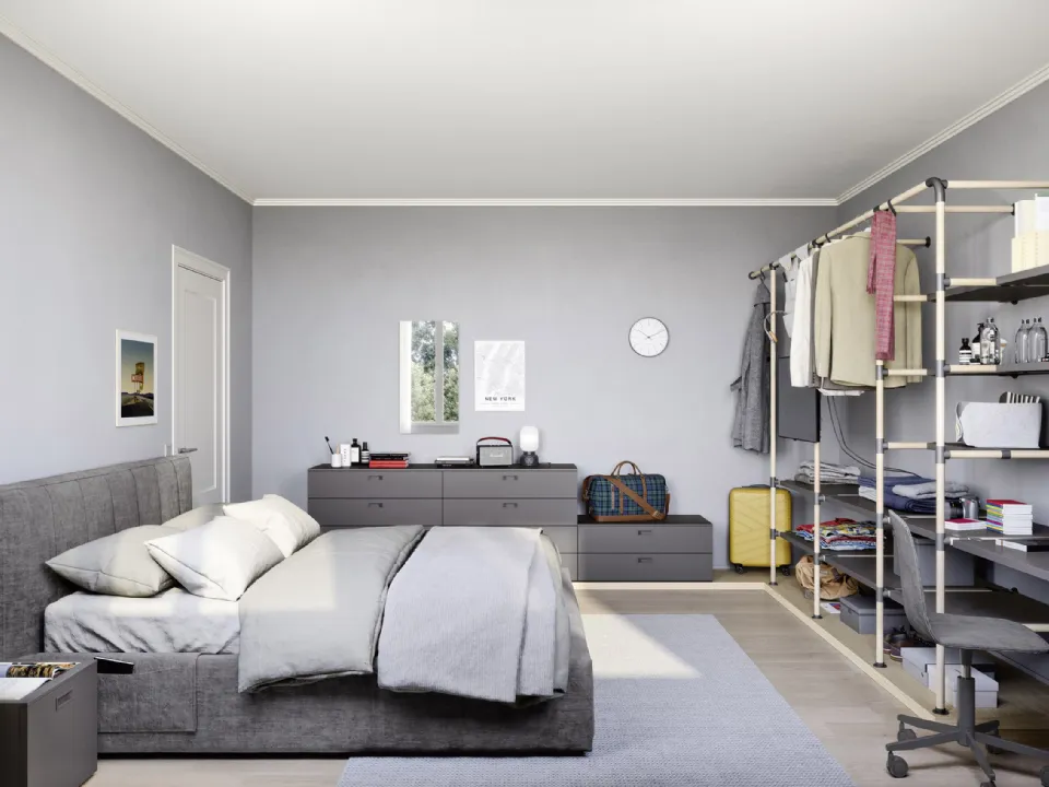 Modular bedroom with Swell double bed by Nidi.