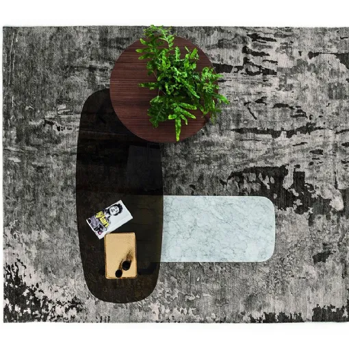 Beleos 3212 coffee tables in glass, marble and wood by Bross Italia