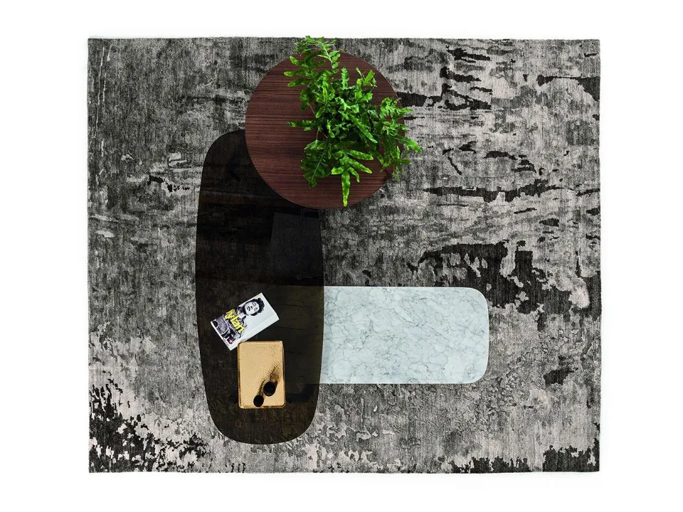 Beleos 3212 coffee tables in glass, marble and wood by Bross Italia