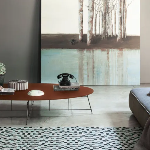 Mr. Zheng oval lacquered side table by Lema