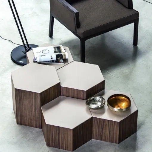 Lacquered and wooden coffee table Six 3160 by Bross Italia.