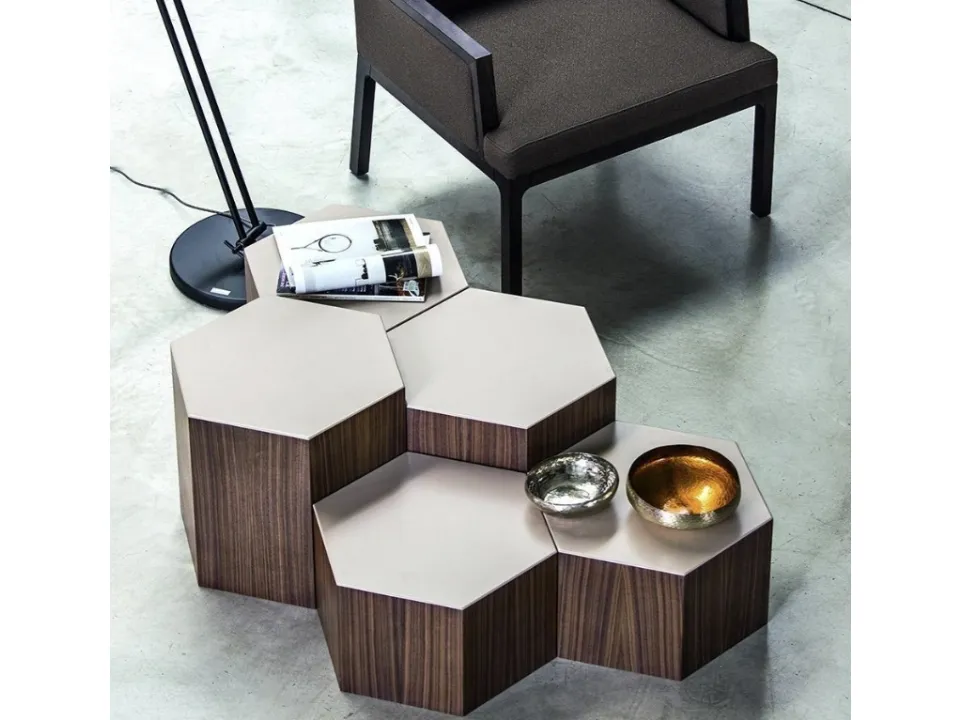 Lacquered and wooden coffee table Six 3160 by Bross Italia.