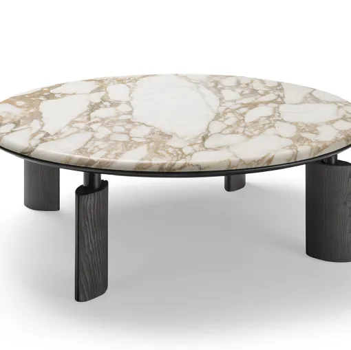 Sound coffee table with marble top by Bodema.