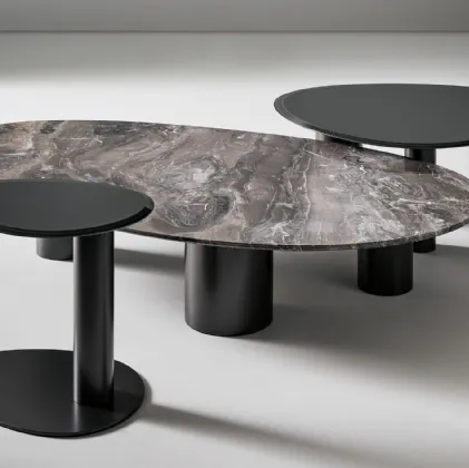 Sasso side table in marble or crystal by Bonaldo