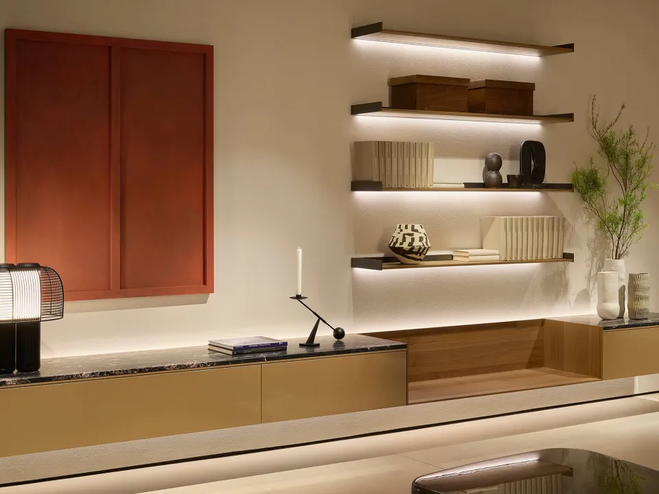 LT40 Gold Equipment Wall System by Lema