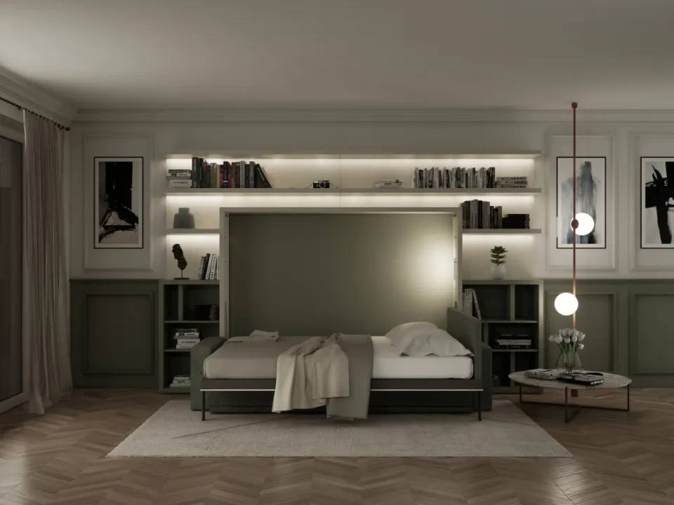 Horizontal hidden bed Atena by Clei