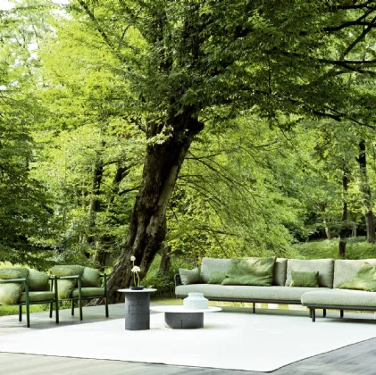 Outdoor lounge set Allegra in aluminum and Varaschin fabric.