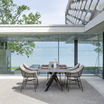 Summer Set Chair Metal and Fabric Armchair by Varaschin.