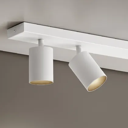 Directional White Metal Carl2 Ceiling Lamp by Panzeri.