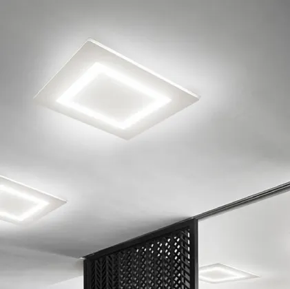 Flat ceiling lamp by Panzeri.