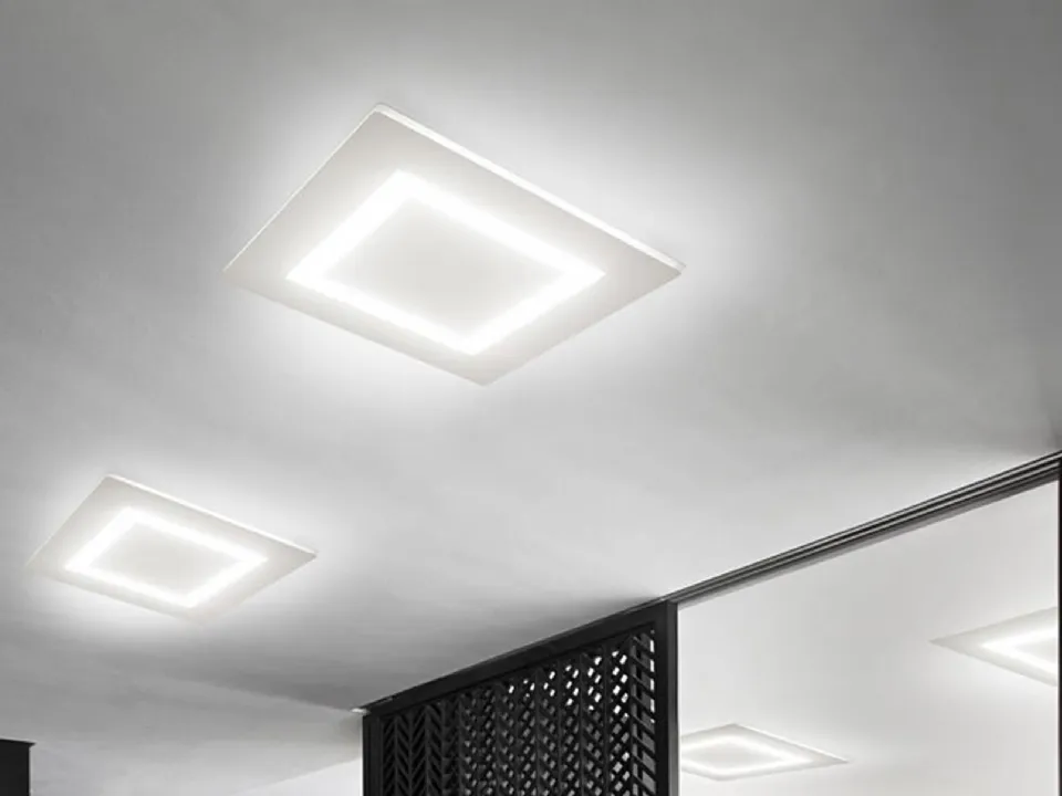 Flat ceiling lamp by Panzeri.