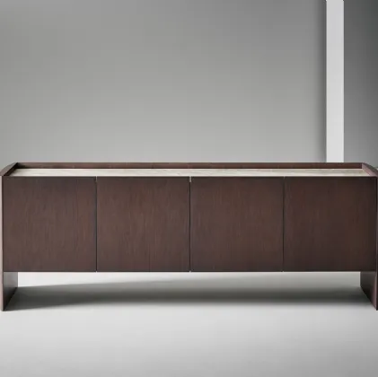 Alicanto wooden sideboard with a ceramic top and 4 doors, by Bonaldo.