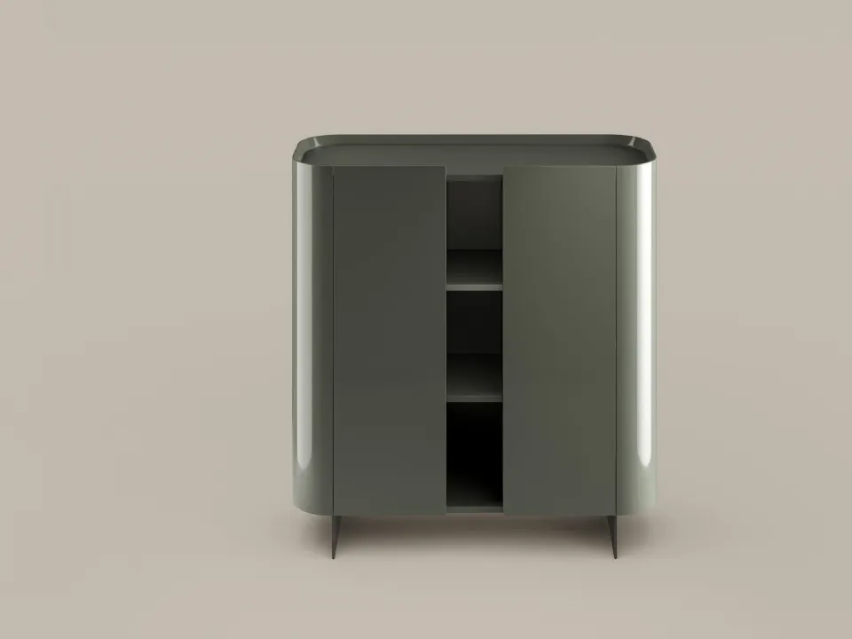 Vertical Madia Arragan in lacquered glossy wood by Bonaldo