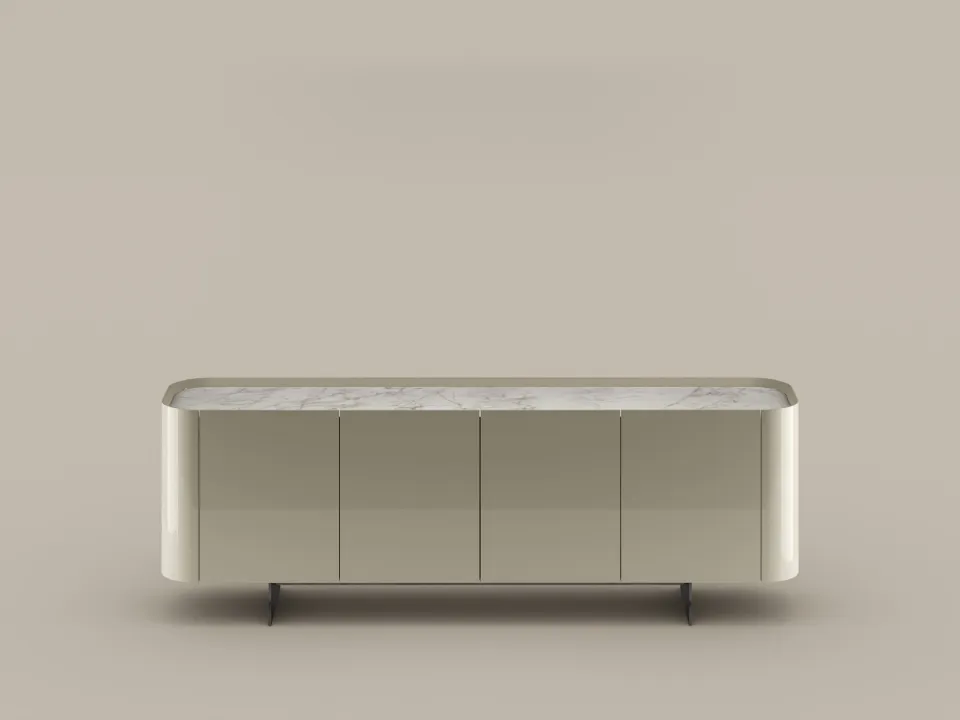 Arragan lacquered glossy wood sideboard by Bonaldo